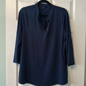 Dark navy blue 3/4 sleeves tunic, Sz XL